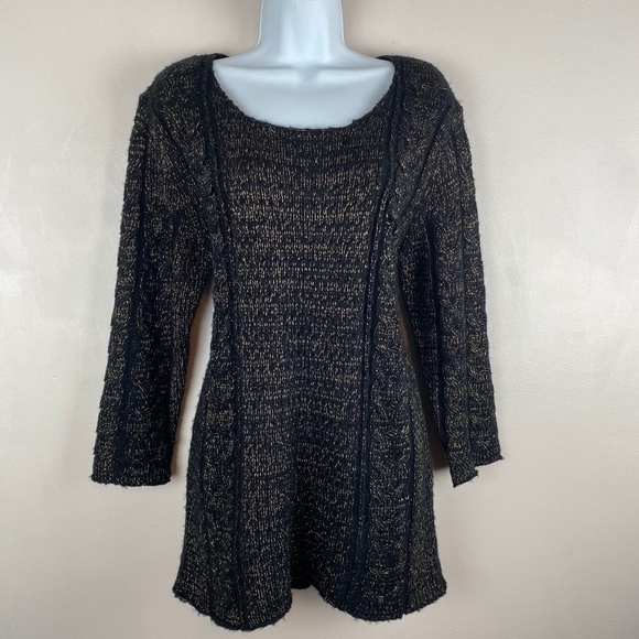House of Harlow 1960 Sweaters - Revolve - House of Harlow 1960 - Mohair Black & Gold Tunic Sweater Medium